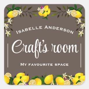 Lemon Craft Brown Vierkante Sticker