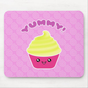 Lemon Cream Yummy Kawaii Cupcake Mousepad Muismat