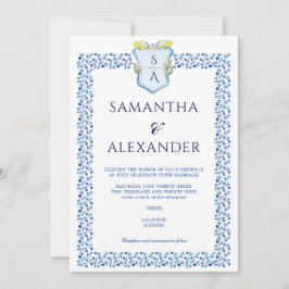 Lemon Crest Blue Mediterrane Tegels bruiloft Kaart