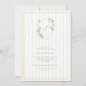 Lemon Crest Monogram Elegante Italiaanse Bruidsfee Kaart (Voorkant)