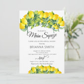 Lemon Crown Bridal Shower-uitnodiging Kaart (Staand voorkant)