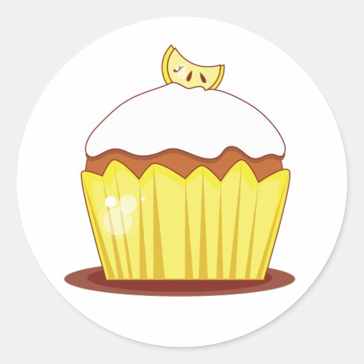 Lemon Cupcake Coordinating Envelope Seals Ronde Sticker (Voorkant)