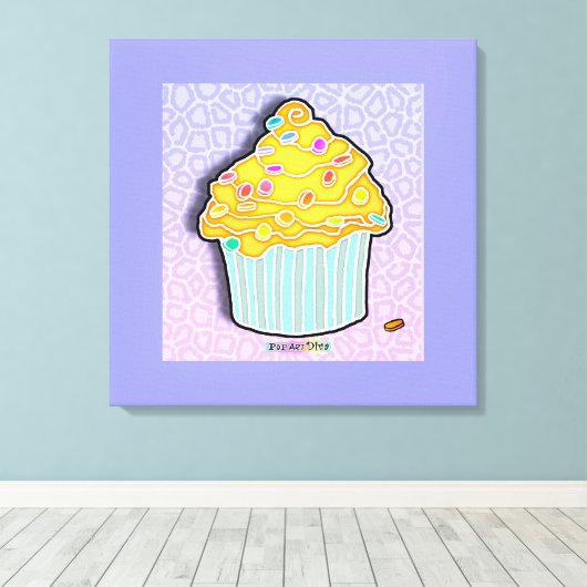 LEMON CUPCAKE Gallery Wrapped Canvas (Insitu (Houten vloer))
