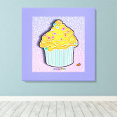 LEMON CUPCAKE Gallery Wrapped Canvas Afdruk (Insitu (Houten vloer))