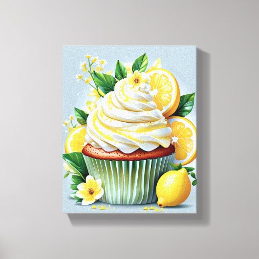 Lemon Cupcake Kitchen & Bakery Wall Art Canvas (Voorkant)
