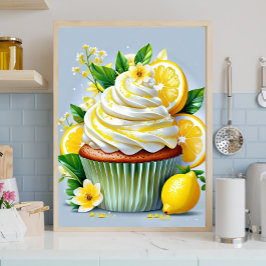Lemon Cupcake Kitchen & Bakery Wall Art Canvas Afdruk