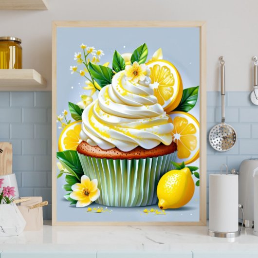 Lemon Cupcake Kitchen & Bakery Wall Art Canvas Afdruk