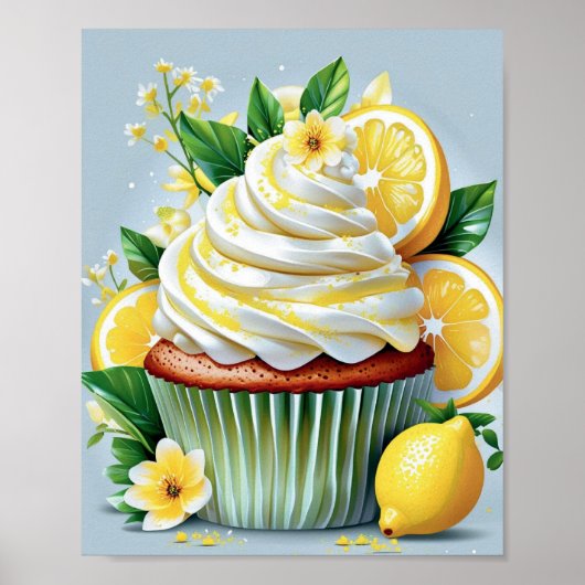 Lemon Cupcake Kitchen & Bakery Wall Art Poster (Voorkant)