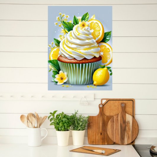 Lemon Cupcake Kitchen & Bakery Wall Art Poster