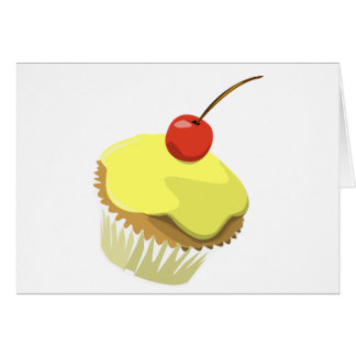Lemon cupcake w/producten van de sjabloon van kers