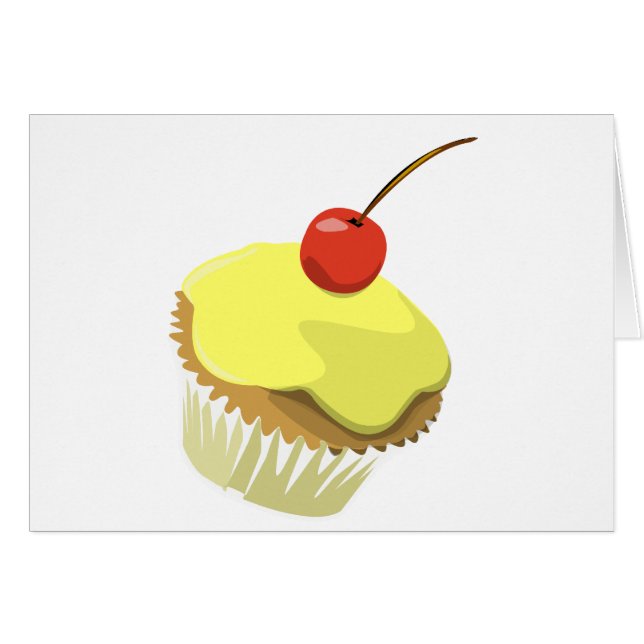Lemon cupcake w/producten van de sjabloon van kers (Voorkant Horizontaal)