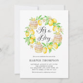 Lemon Cupcakes Wreath Het is een Baby shower van e Kaart (Voorkant)