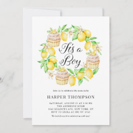 Lemon Cupcakes Wreath Het is een Baby shower van e Kaart