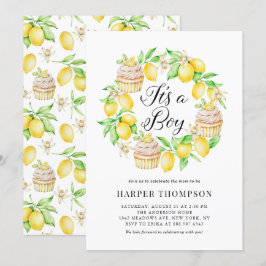 Lemon Cupcakes Wreath Het is een Baby shower van e Kaart