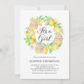 Lemon Cupcakes Wreath Het is een meisje Baby showe Kaart (Voorkant)