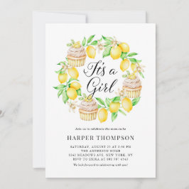 Lemon Cupcakes Wreath Het is een meisje Baby showe Kaart