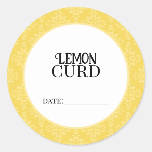 Lemon Curd Canning Lid Labels (Voorkant)