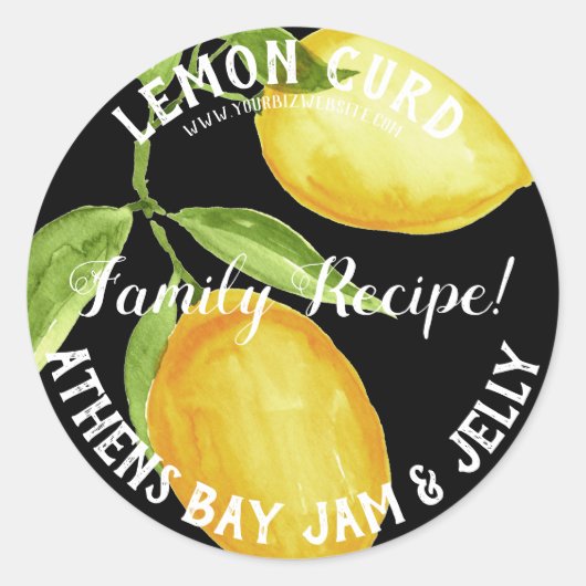 Lemon Curd-productlabel Ronde Sticker (Voorkant)