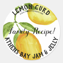 Lemon Curd-productlabel Ronde Sticker