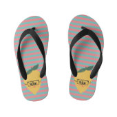 Lemon Cute Striped Pattern Kinder Teenslippers (Voetbed)