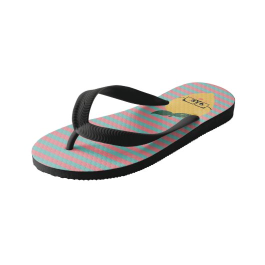 Lemon Cute Striped Pattern Kinder Teenslippers (Schuin)