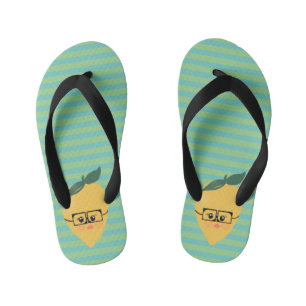 Lemon Cute Striped Pattern Kinder Teenslippers