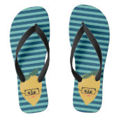 Lemon Cute Striped Pattern Teenslippers (Voetbed)