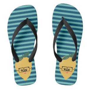 Lemon Cute Striped Pattern Teenslippers