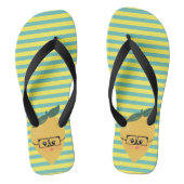 Lemon Cute Striped Pattern Teenslippers (Voetbed)
