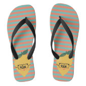 Lemon Cute Striped Pattern Teenslippers (Voetbed)