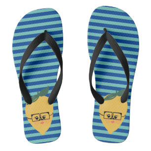 Lemon Cute Striped Pattern Teenslippers