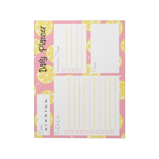 Lemon Daily Planner Notitieblok (Linkerzijde)
