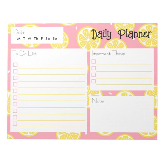 Lemon Daily Planner Notitieblok (Voorkant)