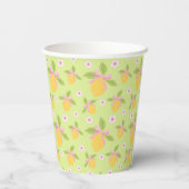 Lemon& Daisy Patroon Elegante Mintgroene Lente Papieren Bekers (Achterkant)