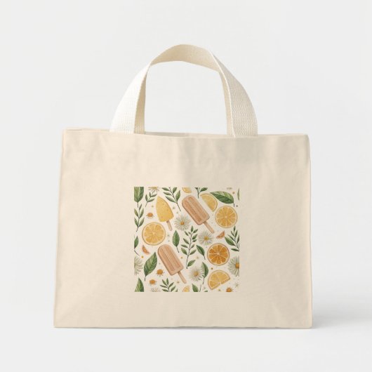 Lemon Daisy Tiny Tote – Mini Bloemtas Bag (Voorkant)