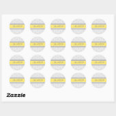 Lemon Damask Wedding RSVP Envelope Seals Ronde Sticker (Vel)