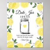 Lemon Date Jar Ideas Sign Printable Sign Poster (Voorkant)