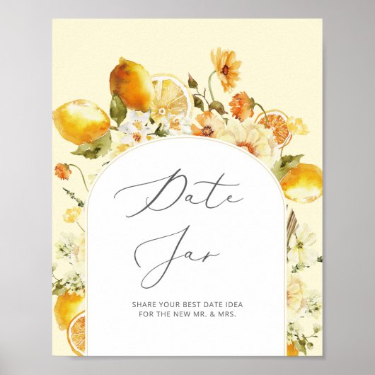 Lemon date nachtideeën. Datum jar bridal game Poster (Voorkant)
