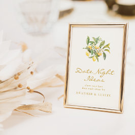 Lemon Date Night Vrijgezellenfeest Sign Reclamebord Met Voetstuk