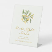 Lemon Date Night Vrijgezellenfeest Sign Reclamebord Met Voetstuk (Voorkant)