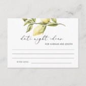 Lemon Datum Nacht Ideeën Vrijgezellenfeest Game Ka Informatiekaartje (Voorkant)