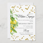 Lemon Decorated Elegant Bridal Shower Invitation Kaart (Voorkant)