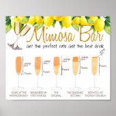 Lemon Decorated Mimosa Bar Bridal brunch Sign Poster (Voorkant)