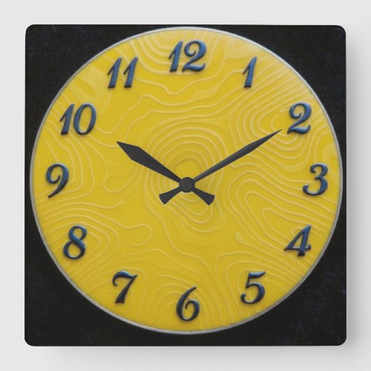 Lemon Dial Vierkante Klok (Voorkant)