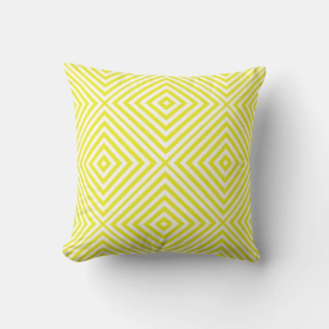 Lemon Diamond Chevron Kussen (Voorkant)