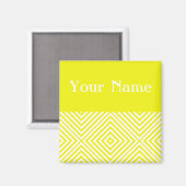 Lemon Diamond Chevron met naam Magneet (Voorkant / Achterkant)