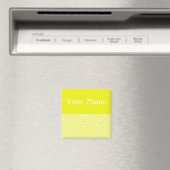 Lemon Diamond Chevron met naam Magneet (Insitu (Vaatwasser))