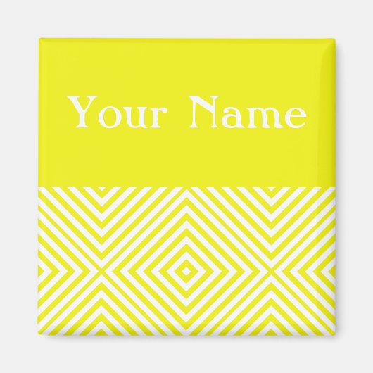 Lemon Diamond Chevron met naam Magneet (Voorkant)