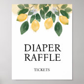 Lemon Diaper Raffle Baby shower SIgn Poster (Voorkant)