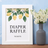 Lemon Diaper Raffle Baby shower SIgn Poster